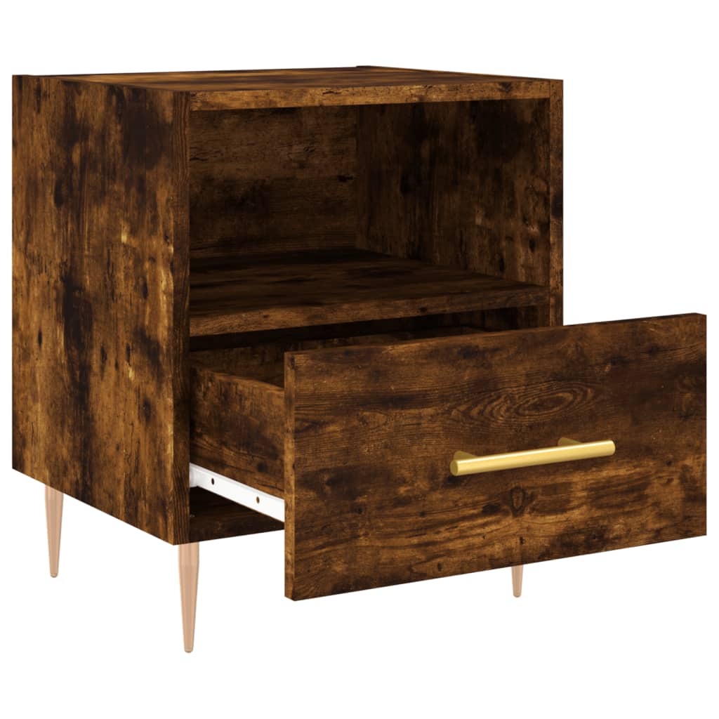 Tables de chevet 2 pcs. chêne fumé 40x35x47,5 cm matériau bois