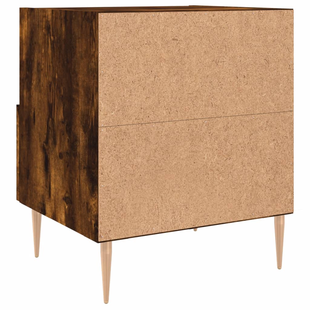 Tables de chevet 2 pcs. chêne fumé 40x35x47,5 cm matériau bois