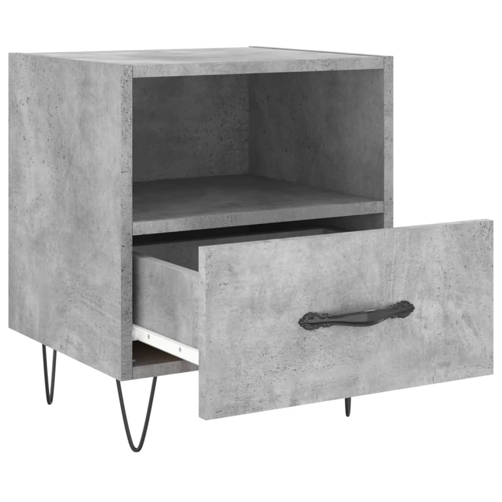 Bedside tables 2 pcs. Concrete grey 40x35x47.5 cm wood material