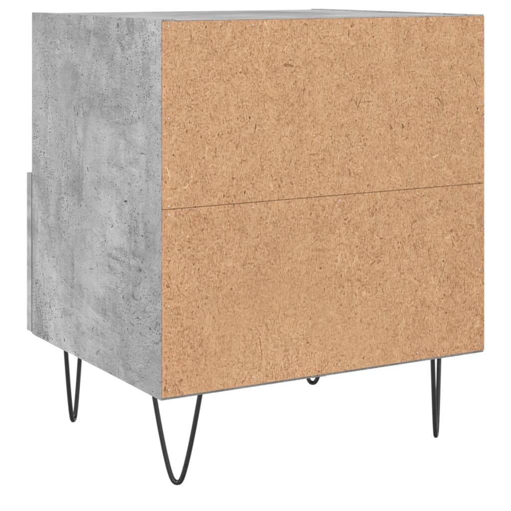 Bedside tables 2 pcs. Concrete grey 40x35x47.5 cm wood material