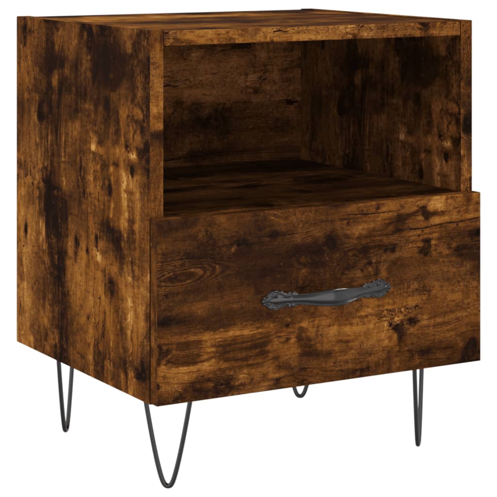 Bedside table smoked oak 40x35x47.5 cm wood material