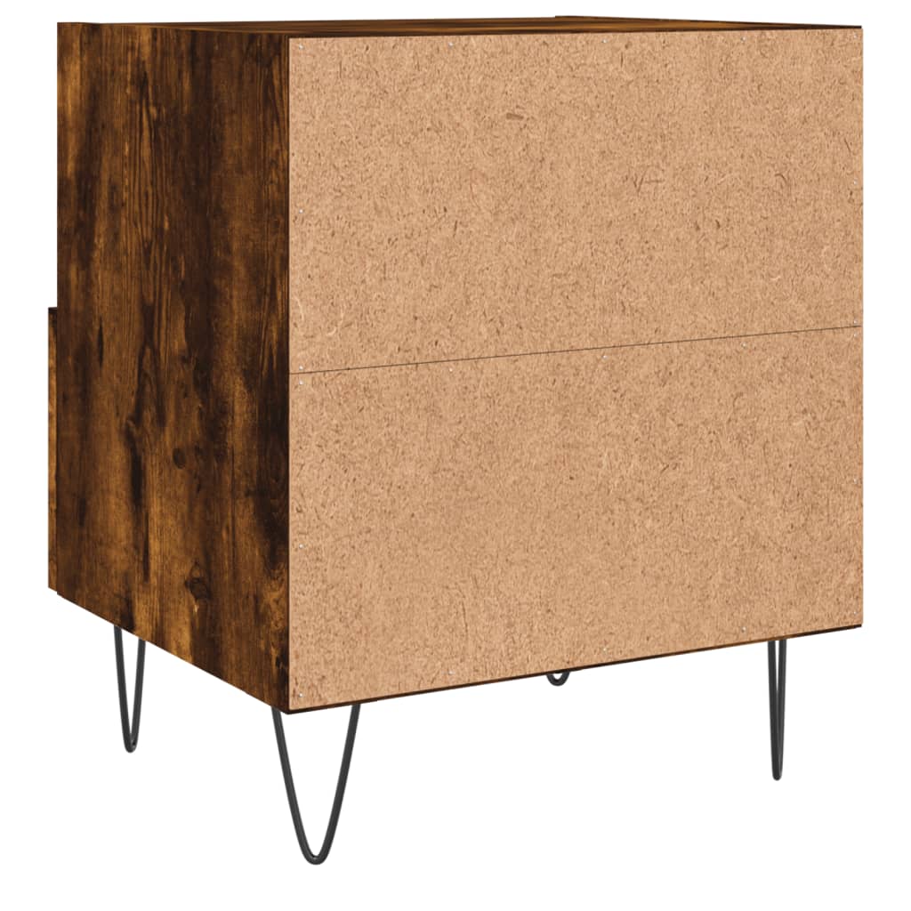 Bedside table smoked oak 40x35x47.5 cm wood material