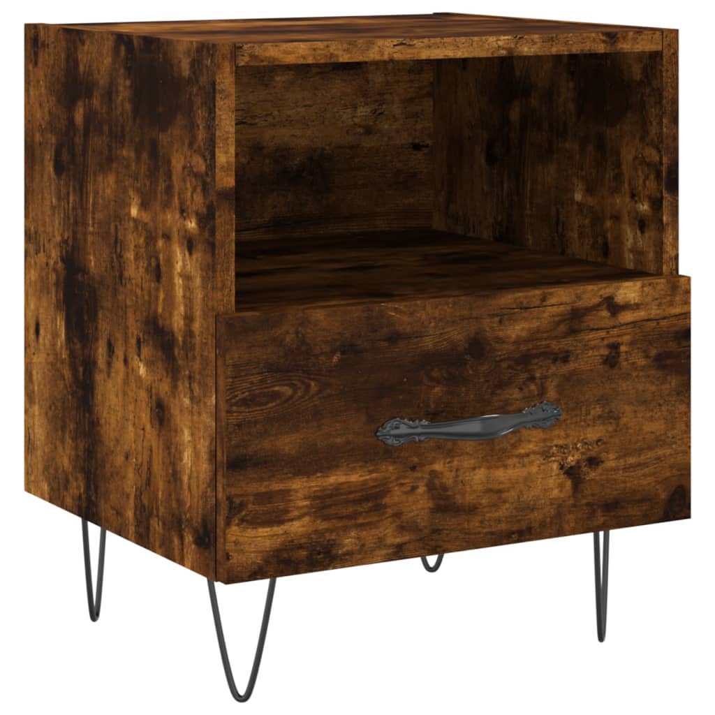 Tables de chevet 2 pcs. chêne fumé 40x35x47,5 cm matériau bois
