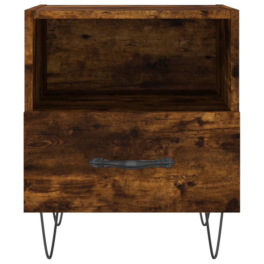 Tables de chevet 2 pcs. chêne fumé 40x35x47,5 cm matériau bois