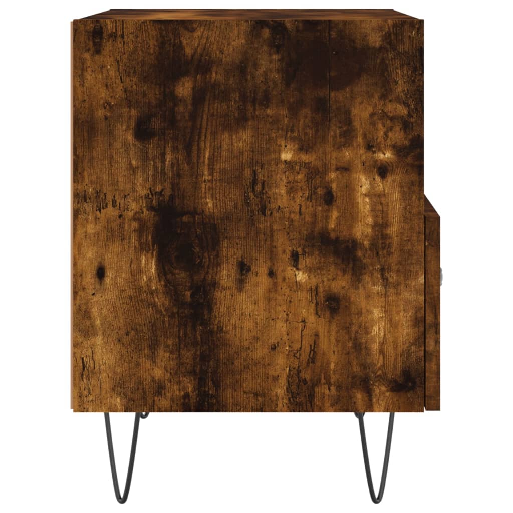 Tables de chevet 2 pcs. chêne fumé 40x35x47,5 cm matériau bois