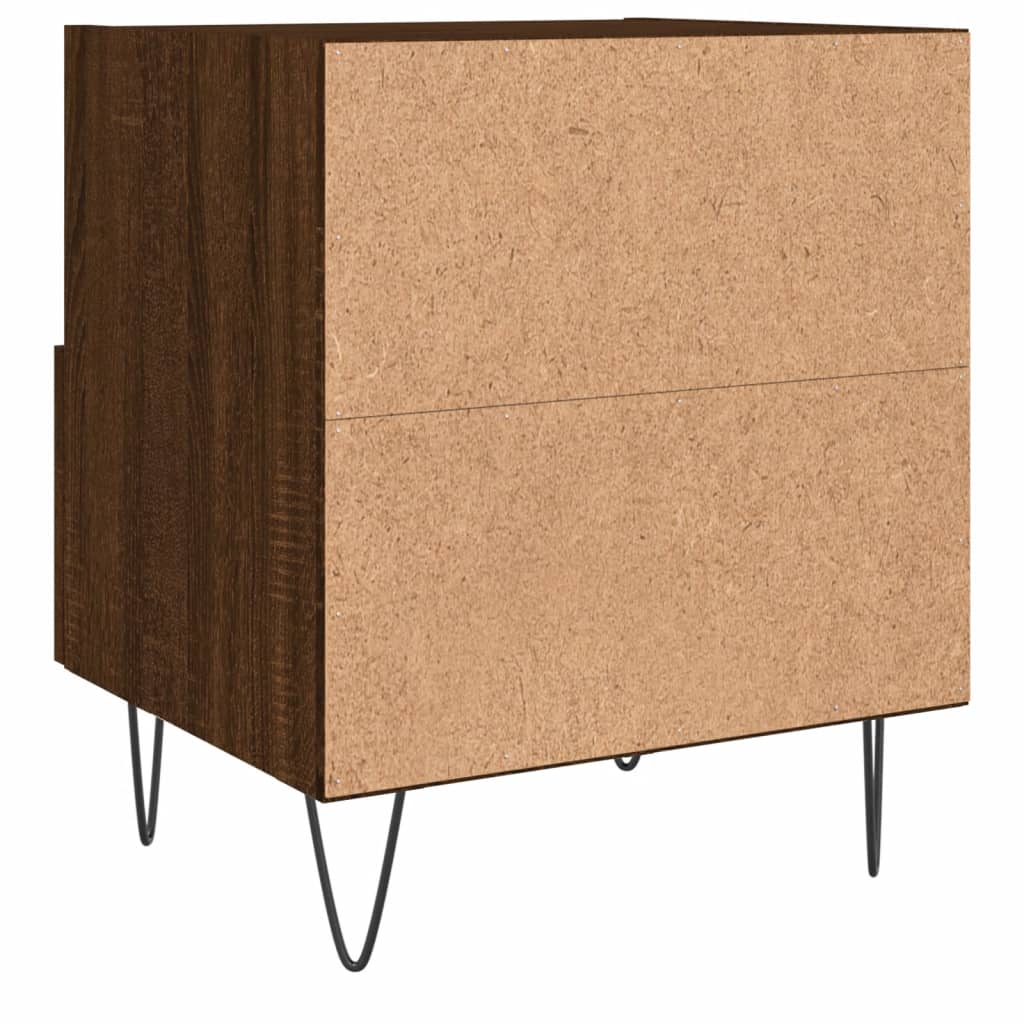Tables de chevet 2pcs. Aspect chêne brun 40x35x47,5cm matériau bois