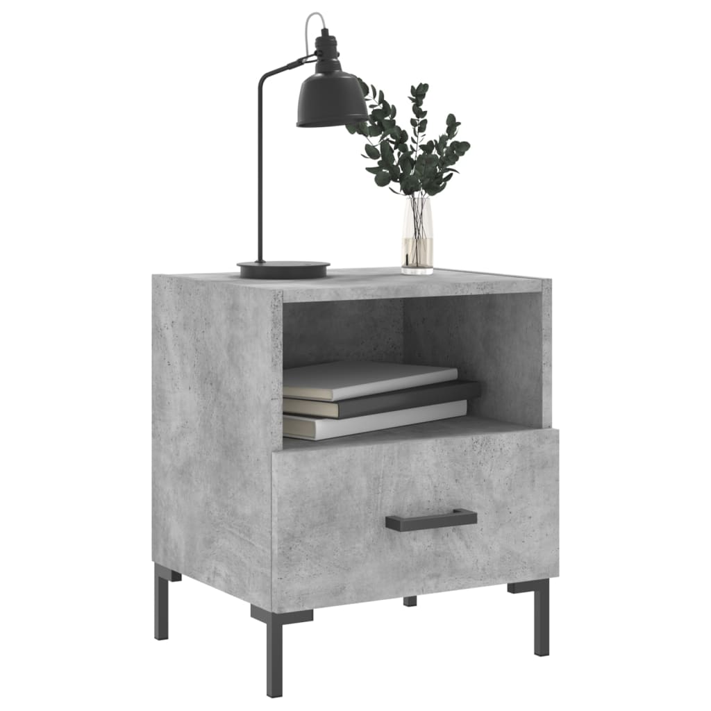 Bedside tables 2 pcs. Concrete grey 40x35x47.5 cm wood material