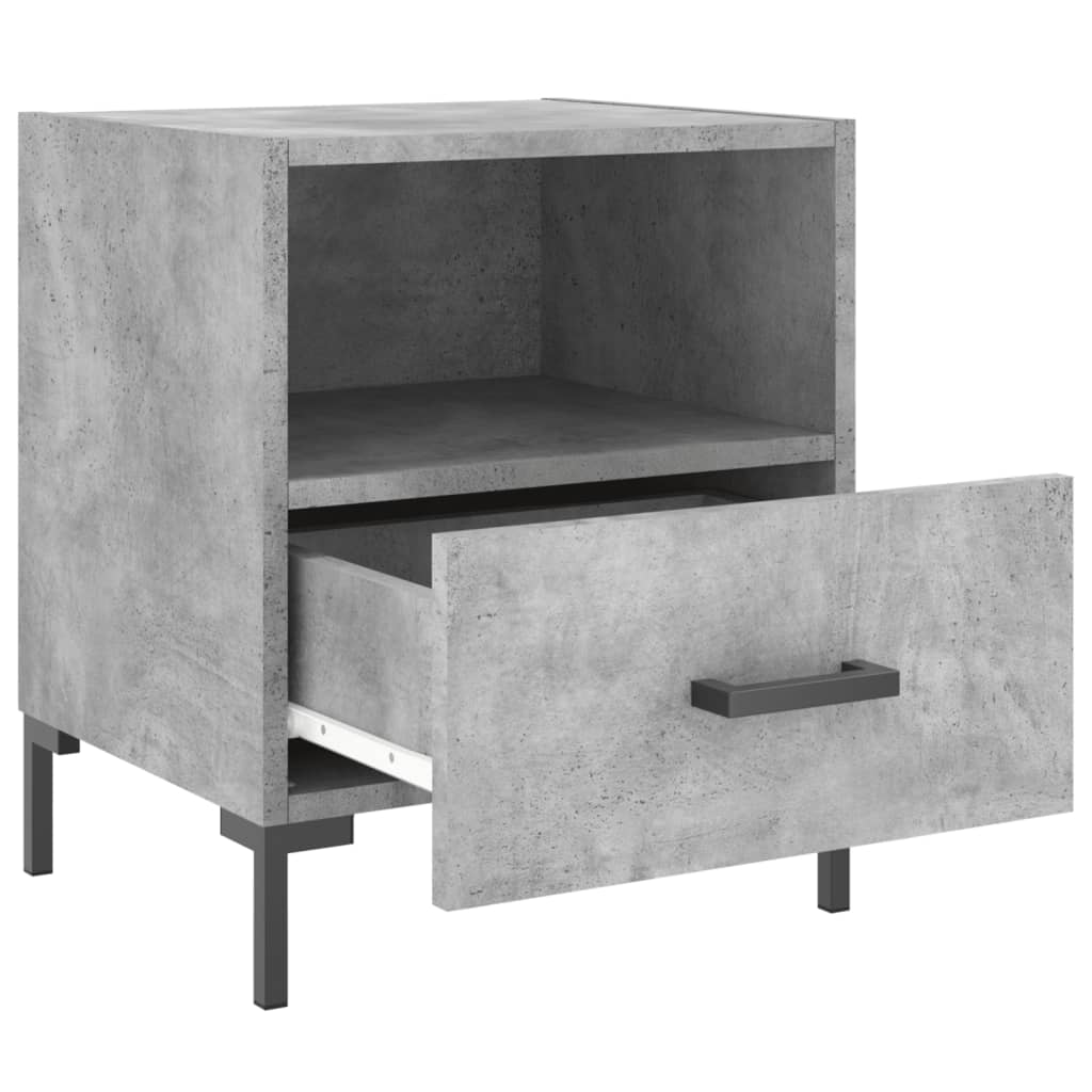 Bedside tables 2 pcs. Concrete grey 40x35x47.5 cm wood material