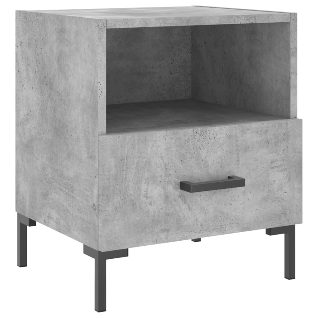 Bedside tables 2 pcs. Concrete grey 40x35x47.5 cm wood material