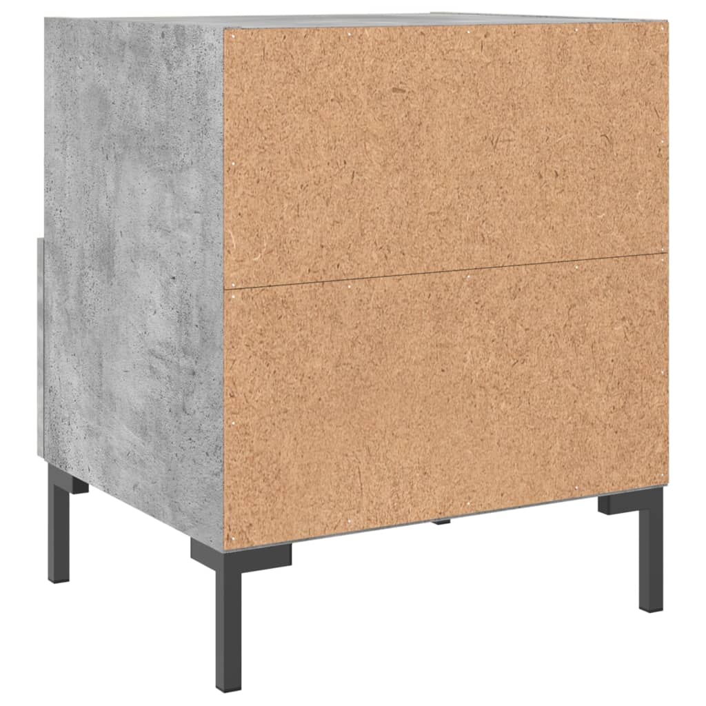 Bedside tables 2 pcs. Concrete grey 40x35x47.5 cm wood material