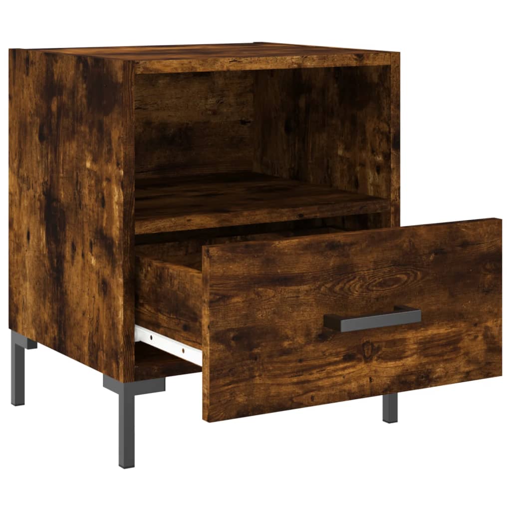 Tables de chevet 2 pcs. chêne fumé 40x35x47,5 cm matériau bois