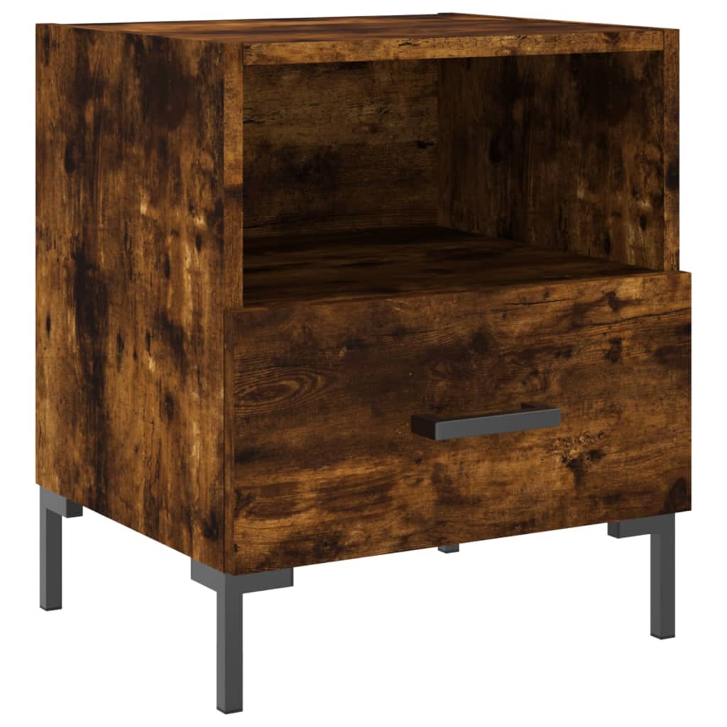 Tables de chevet 2 pcs. chêne fumé 40x35x47,5 cm matériau bois