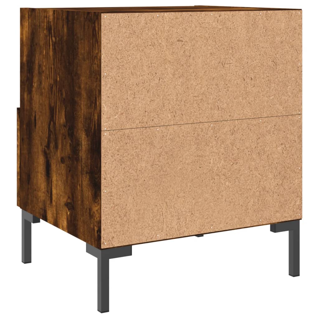 Tables de chevet 2 pcs. chêne fumé 40x35x47,5 cm matériau bois