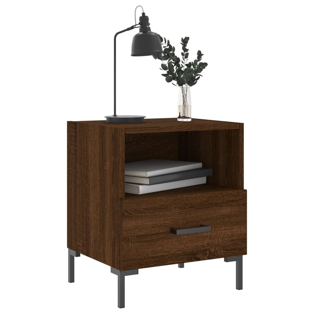 Tables de chevet 2pcs. Aspect chêne brun 40x35x47,5cm matériau bois