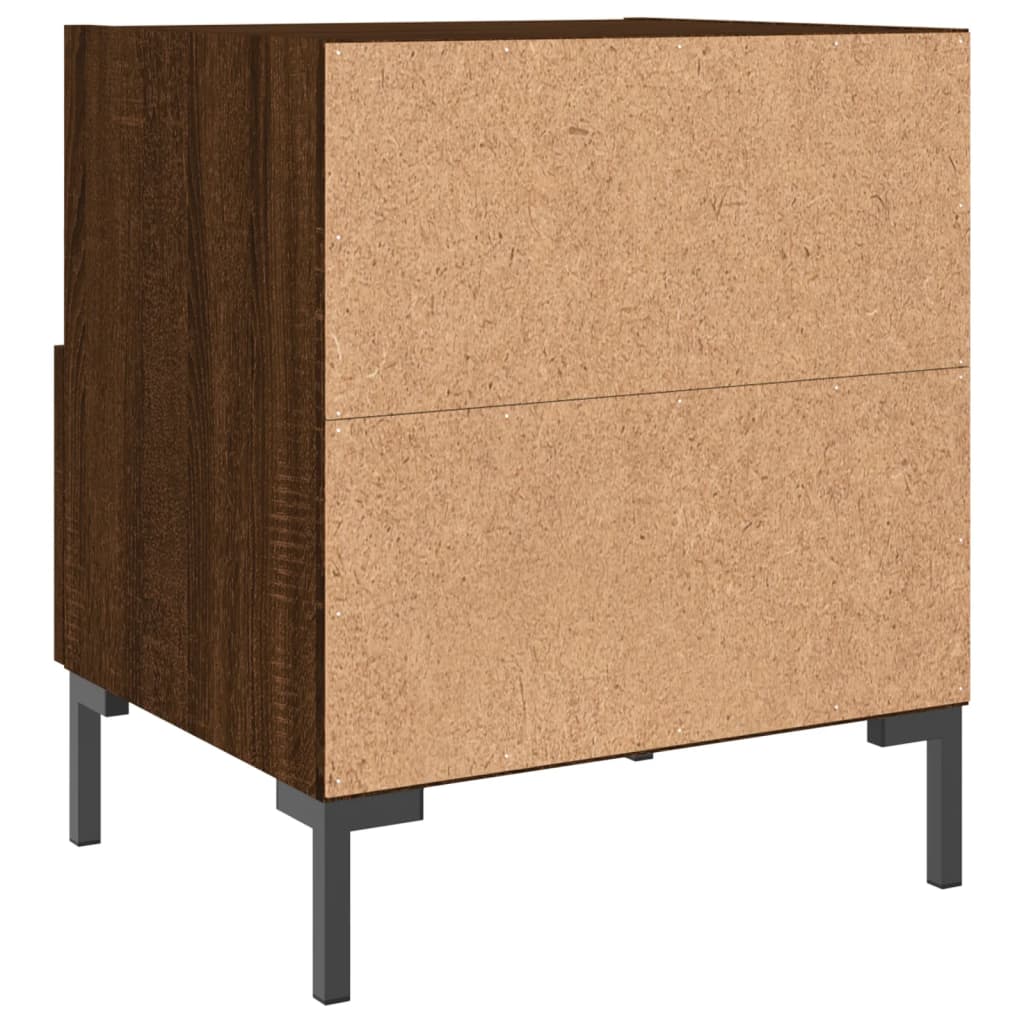 Tables de chevet 2pcs. Aspect chêne brun 40x35x47,5cm matériau bois
