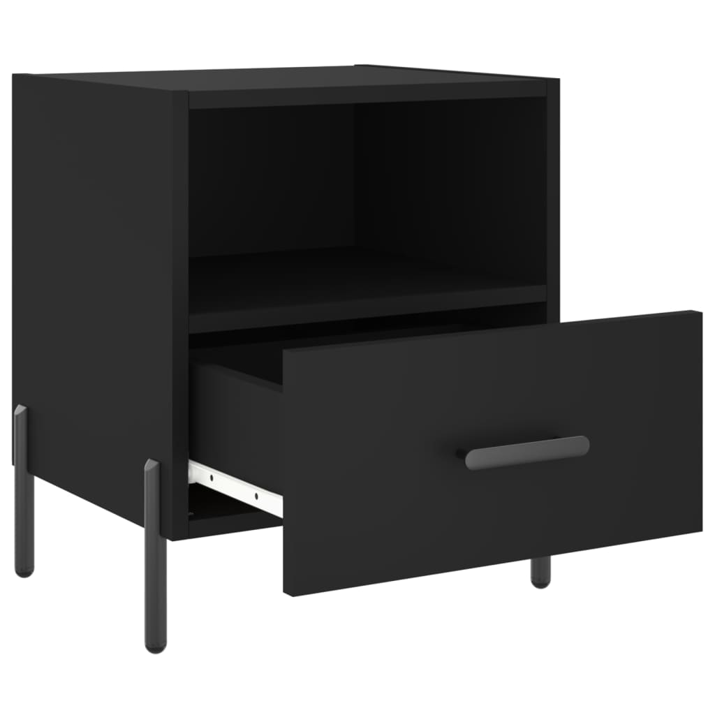 Tables de chevet 2 pcs. Noir 40x35x47,5 cm en bois