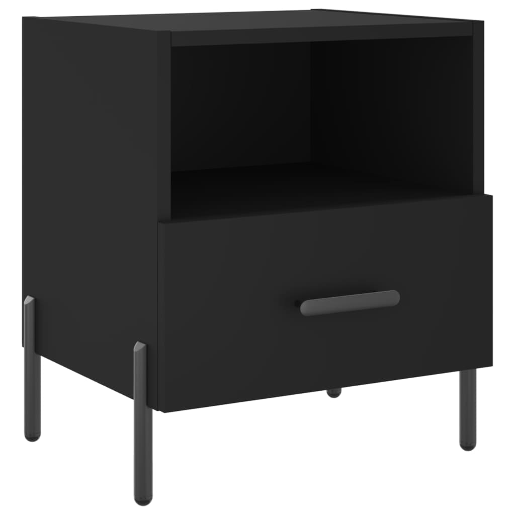 Tables de chevet 2 pcs. Noir 40x35x47,5 cm en bois