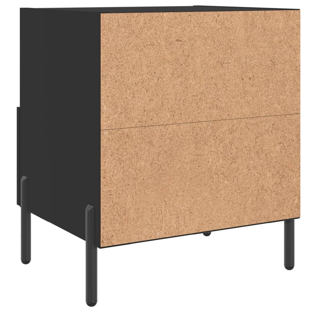 Tables de chevet 2 pcs. Noir 40x35x47,5 cm en bois