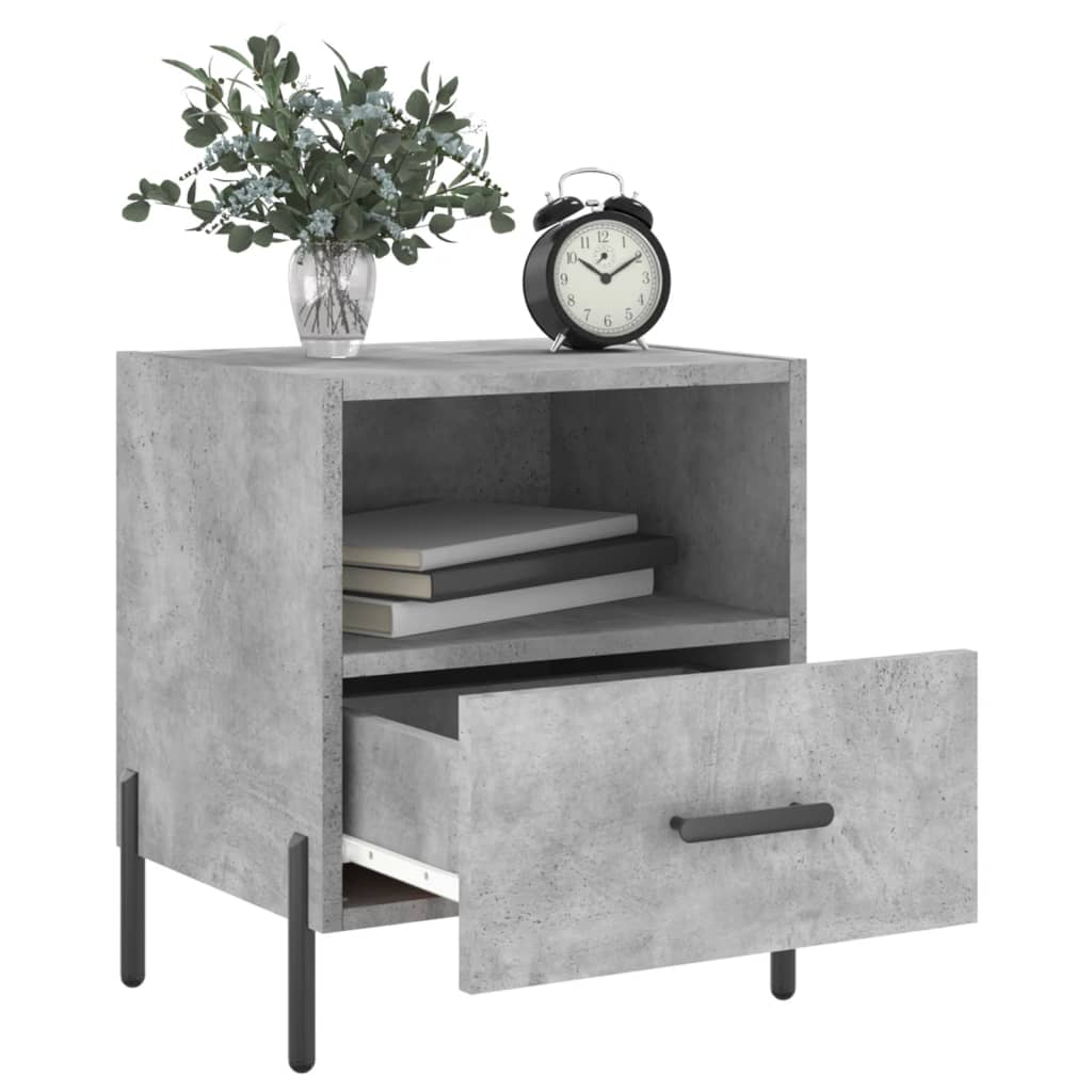 Bedside tables 2 pcs. Concrete grey 40x35x47.5 cm wood material