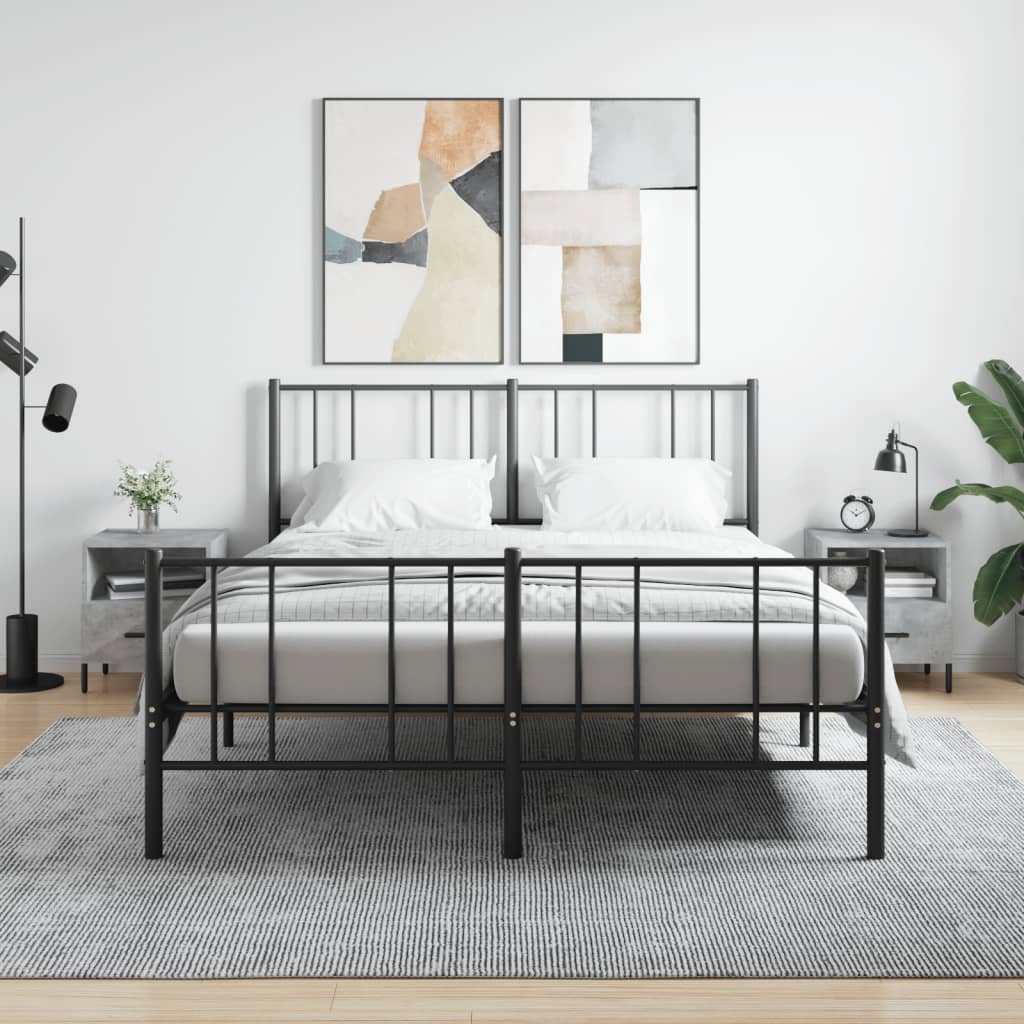 Bedside tables 2 pcs. Concrete grey 40x35x47.5 cm wood material