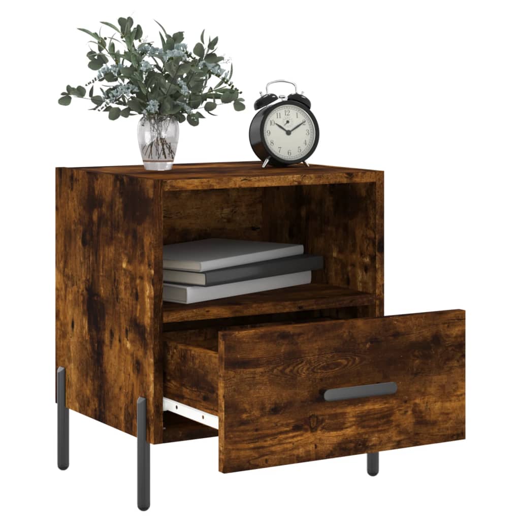 Tables de chevet 2 pcs. chêne fumé 40x35x47,5 cm matériau bois