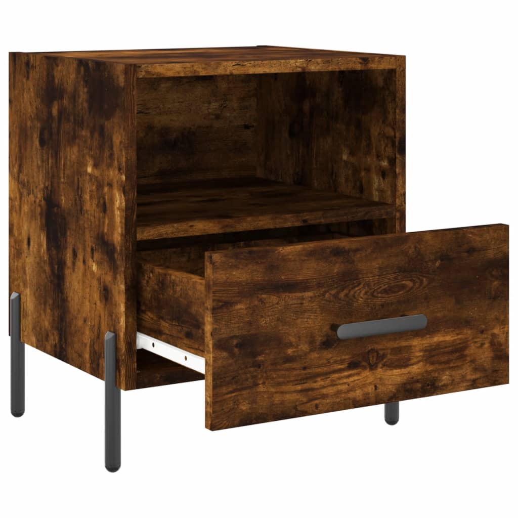 Tables de chevet 2 pcs. chêne fumé 40x35x47,5 cm matériau bois