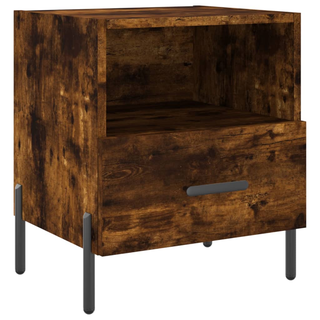 Tables de chevet 2 pcs. chêne fumé 40x35x47,5 cm matériau bois