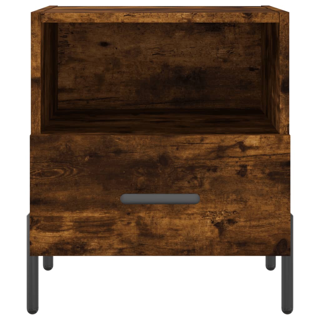 Tables de chevet 2 pcs. chêne fumé 40x35x47,5 cm matériau bois