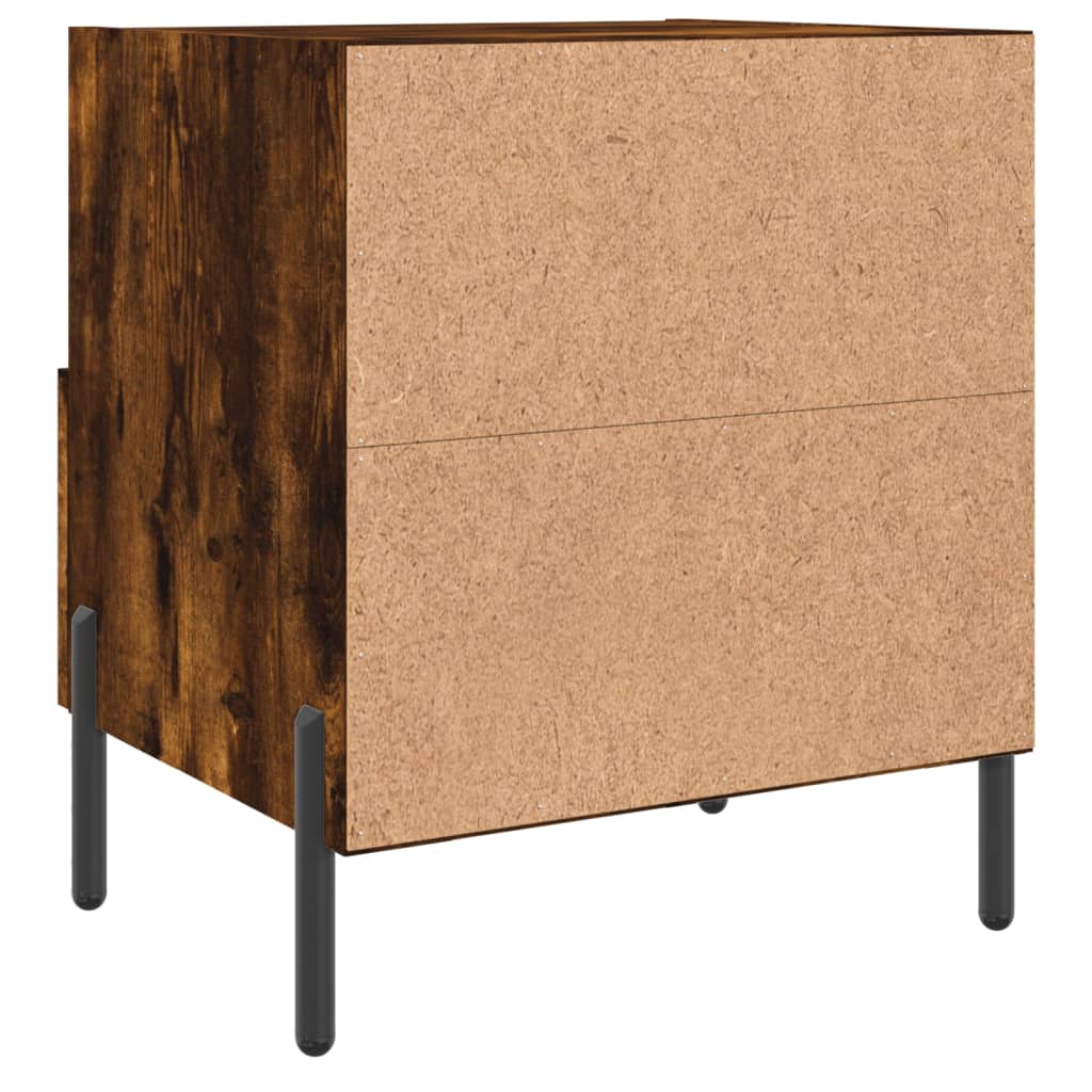Tables de chevet 2 pcs. chêne fumé 40x35x47,5 cm matériau bois