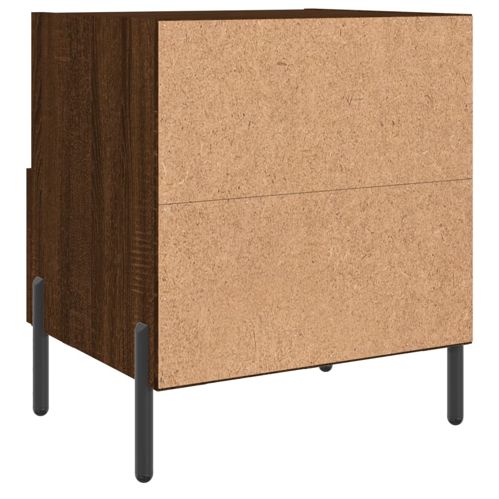 Tables de chevet 2pcs. Aspect chêne brun 40x35x47,5cm matériau bois