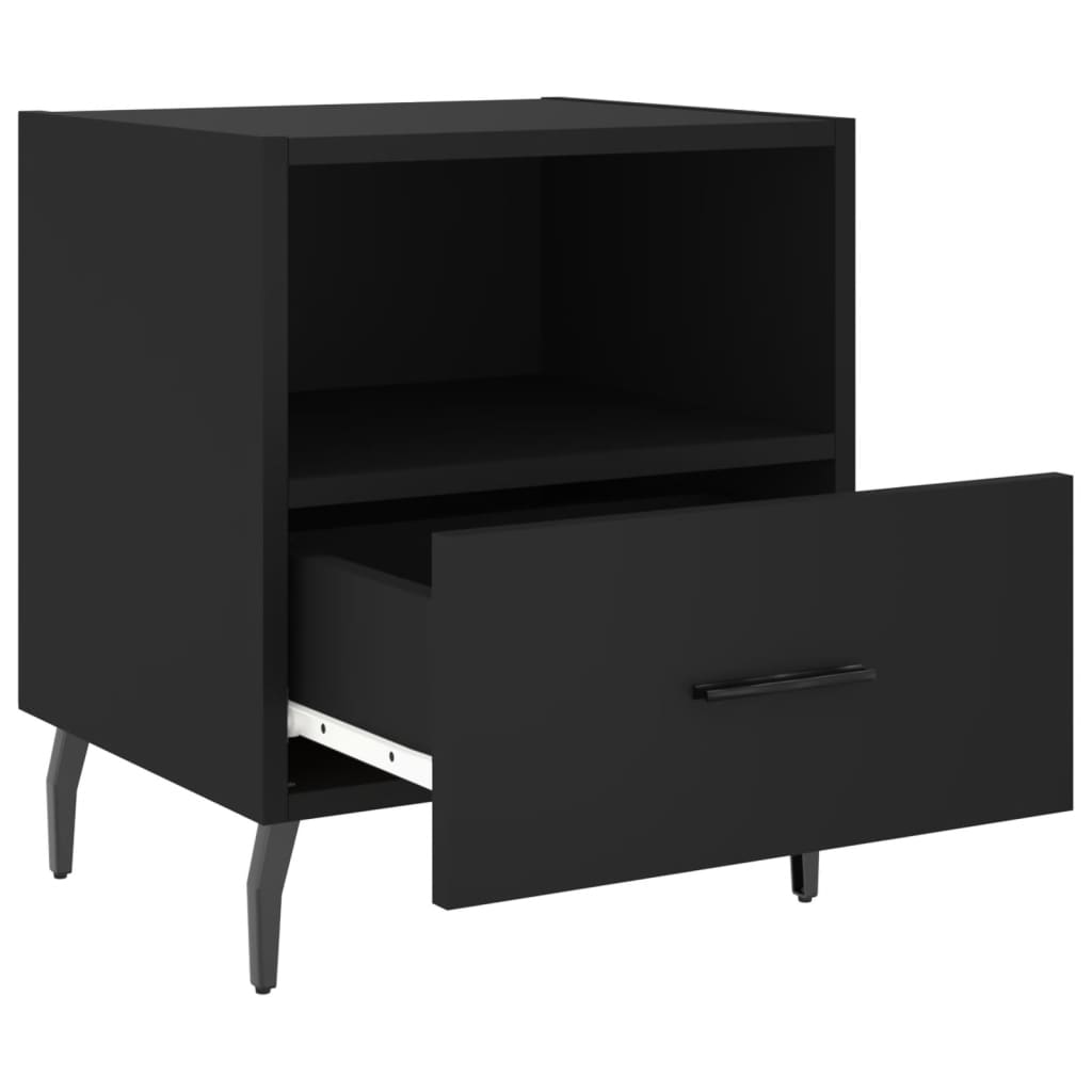 Tables de chevet 2 pcs. Noir 40x35x47,5 cm en bois