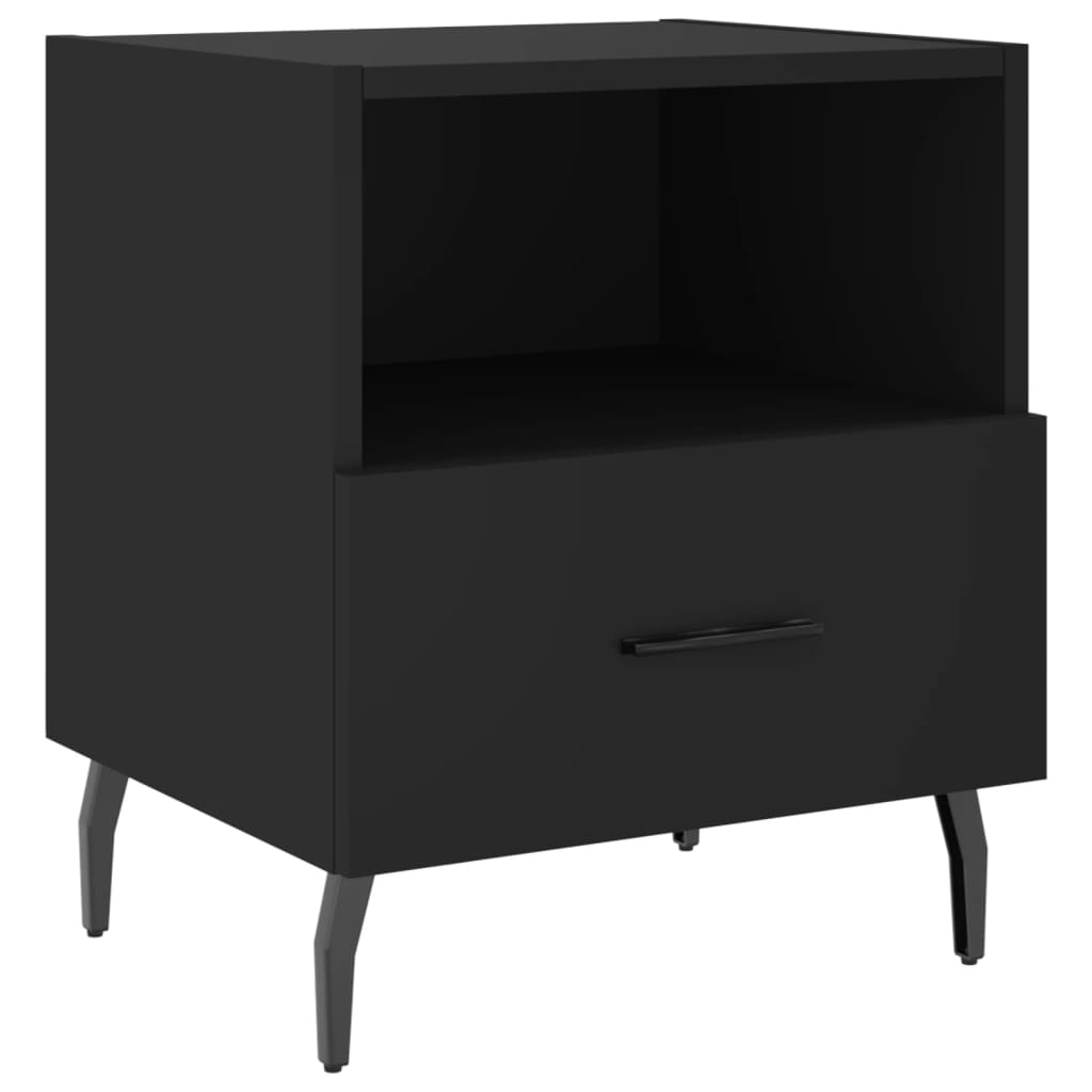 Tables de chevet 2 pcs. Noir 40x35x47,5 cm en bois