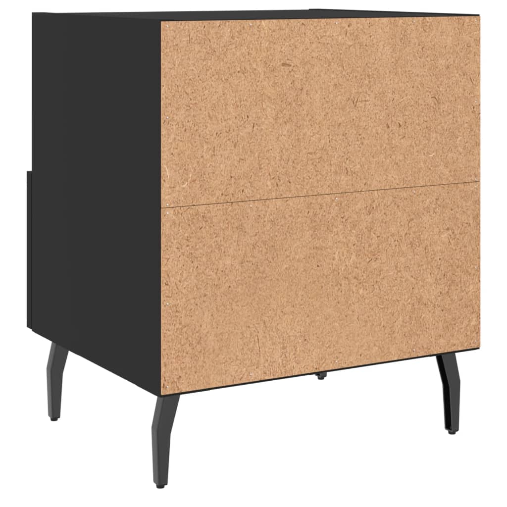 Tables de chevet 2 pcs. Noir 40x35x47,5 cm en bois