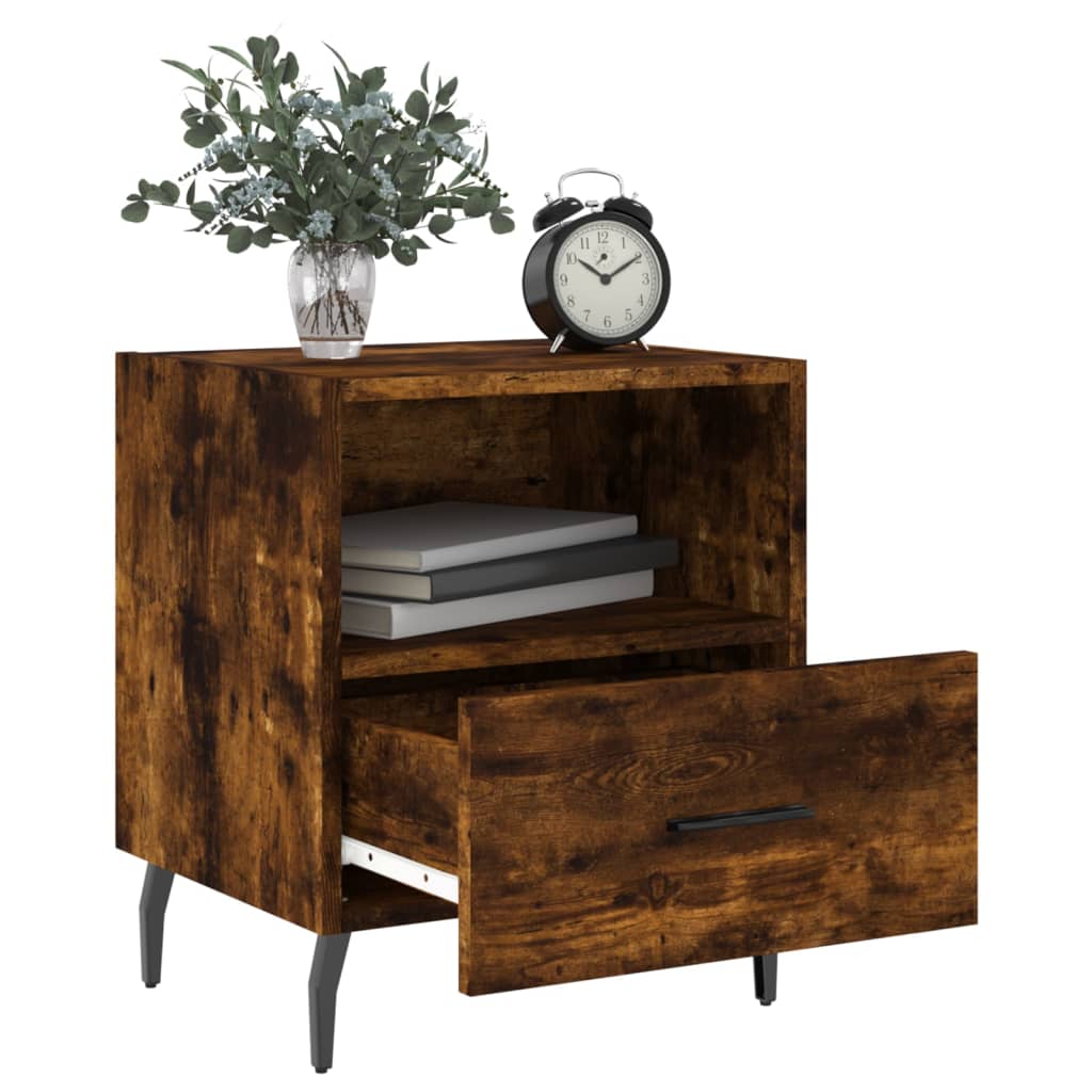 Bedside table smoked oak 40x35x47.5 cm wood material