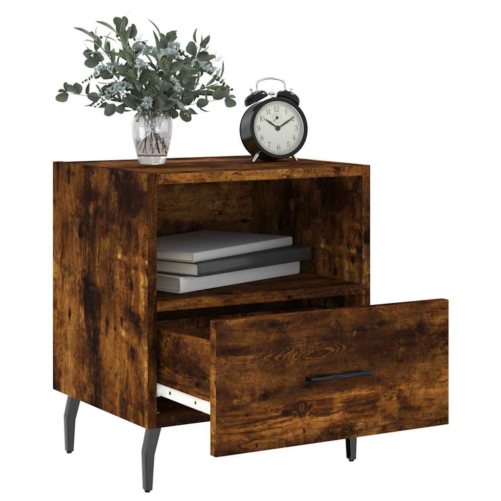 Tables de chevet 2 pcs. chêne fumé 40x35x47,5 cm matériau bois