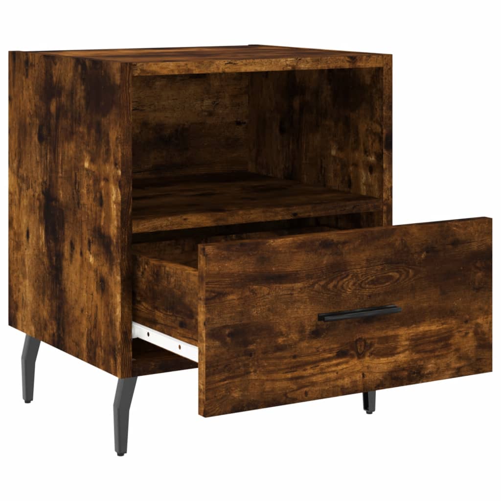 Tables de chevet 2 pcs. chêne fumé 40x35x47,5 cm matériau bois