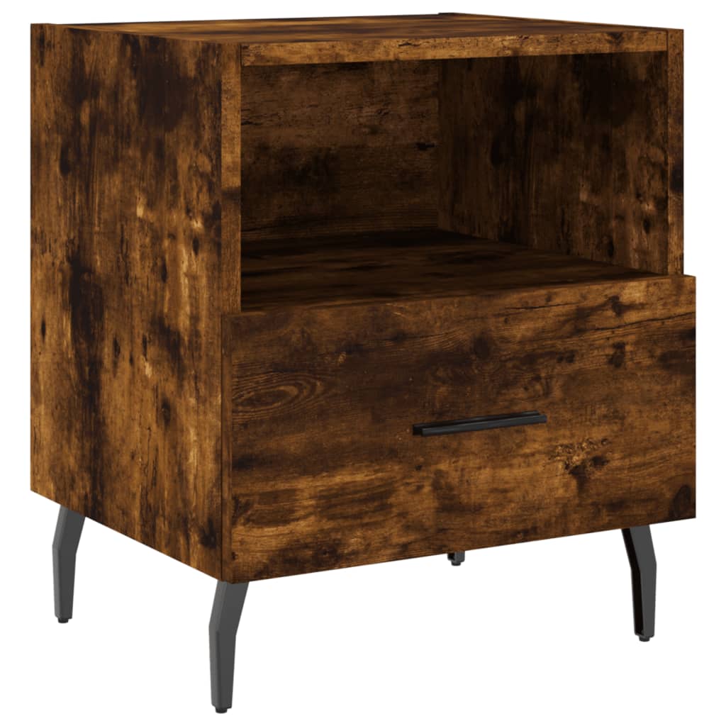 Tables de chevet 2 pcs. chêne fumé 40x35x47,5 cm matériau bois