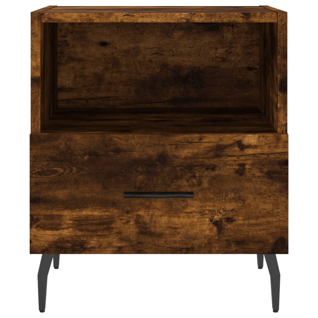 Tables de chevet 2 pcs. chêne fumé 40x35x47,5 cm matériau bois