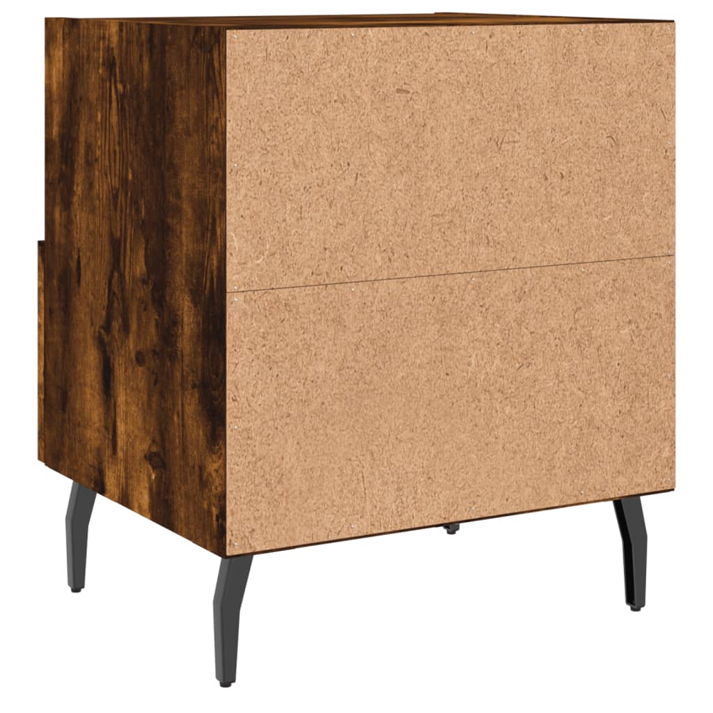 Tables de chevet 2 pcs. chêne fumé 40x35x47,5 cm matériau bois