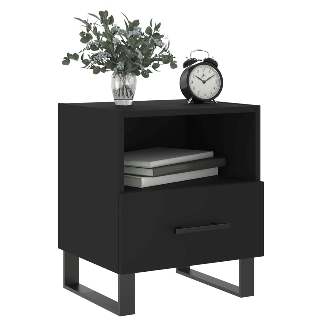 Tables de chevet 2 pcs. Noir 40x35x47,5 cm en bois