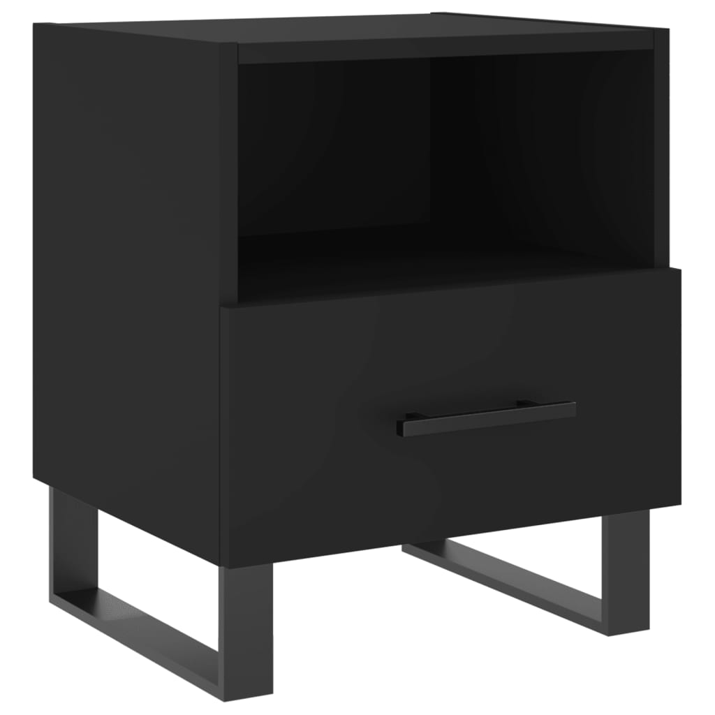 Tables de chevet 2 pcs. Noir 40x35x47,5 cm en bois