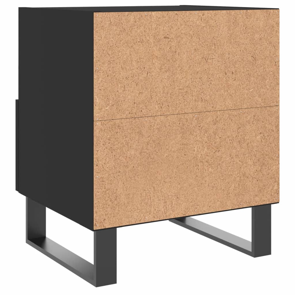 Tables de chevet 2 pcs. Noir 40x35x47,5 cm en bois