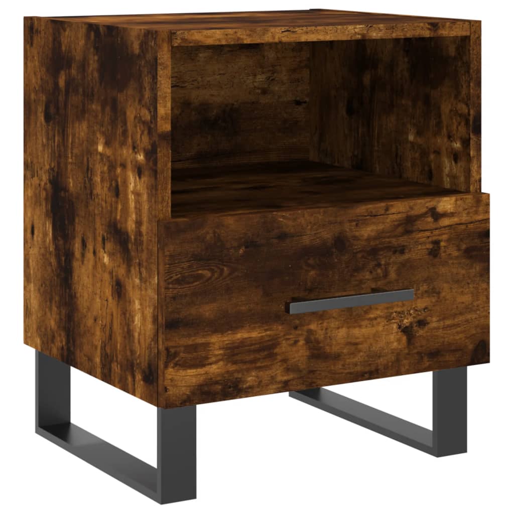 Bedside table smoked oak 40x35x47.5 cm wood material