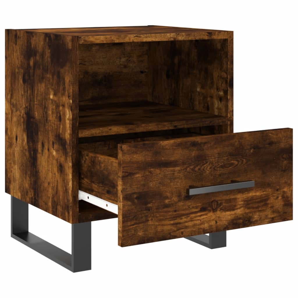 Bedside table smoked oak 40x35x47.5 cm wood material
