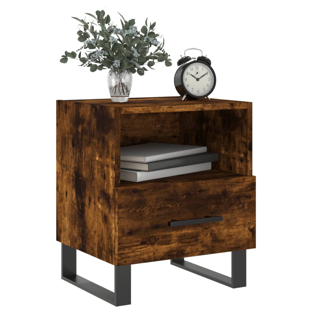 Tables de chevet 2 pcs. chêne fumé 40x35x47,5 cm matériau bois