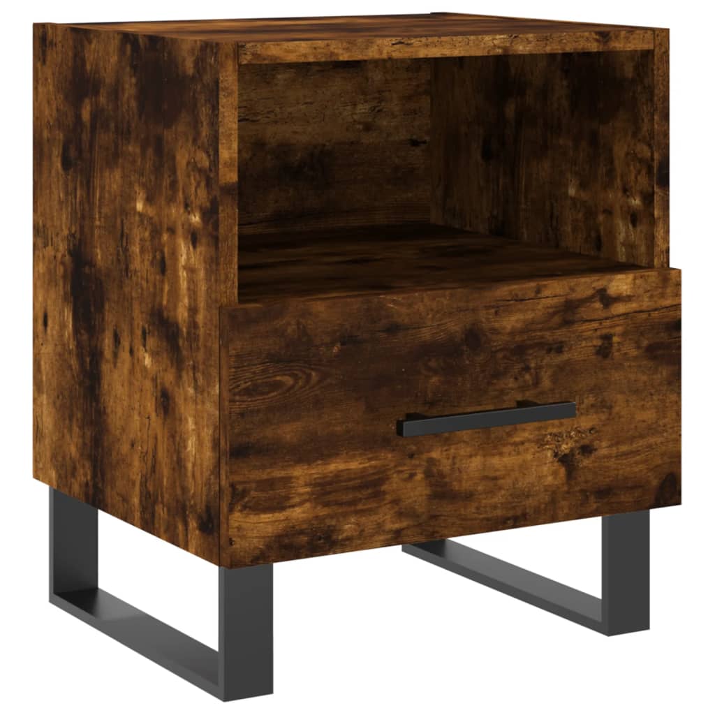 Tables de chevet 2 pcs. chêne fumé 40x35x47,5 cm matériau bois
