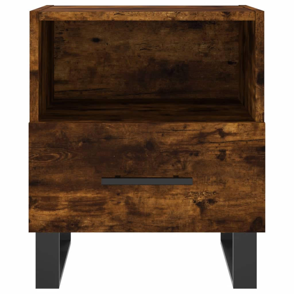 Tables de chevet 2 pcs. chêne fumé 40x35x47,5 cm matériau bois