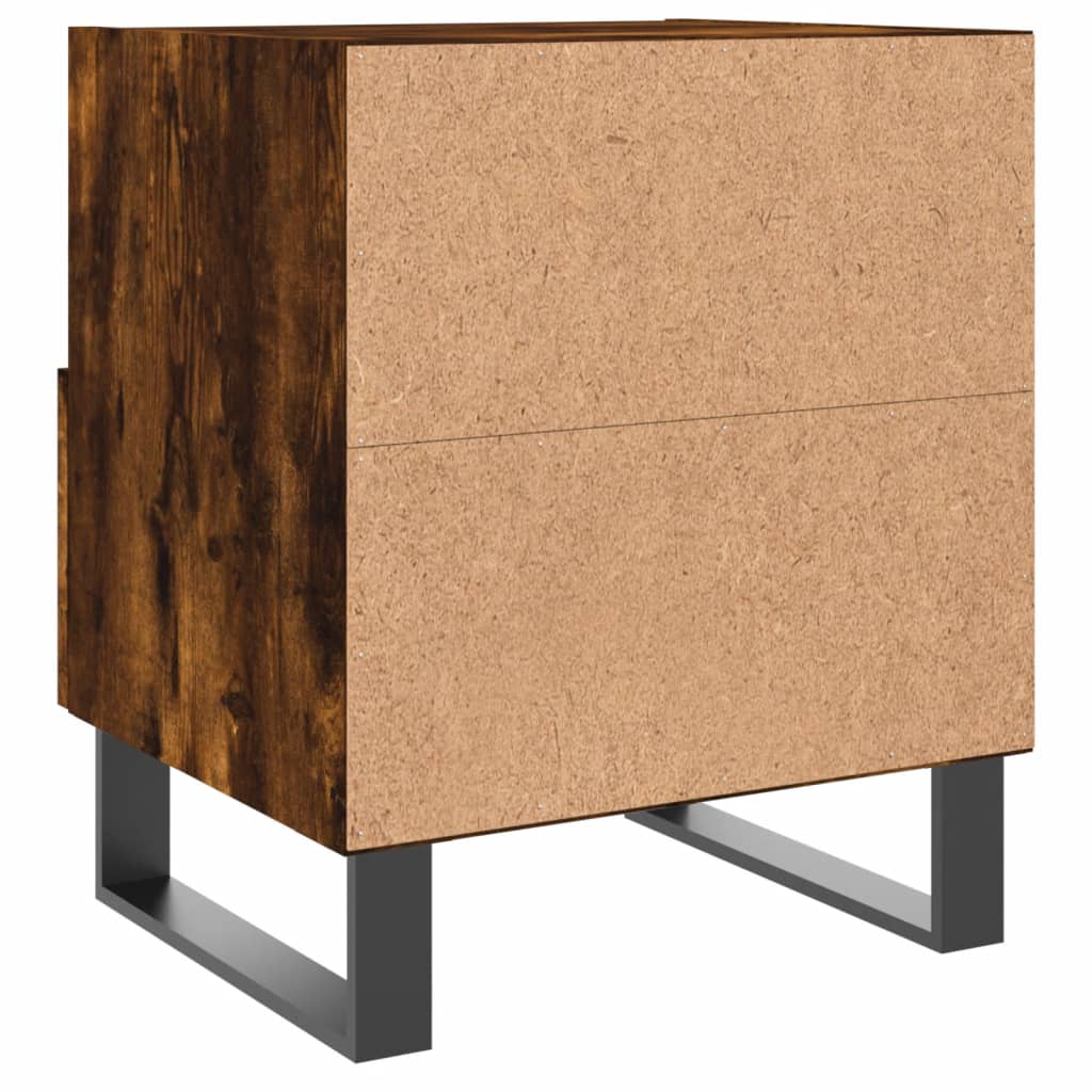Tables de chevet 2 pcs. chêne fumé 40x35x47,5 cm matériau bois
