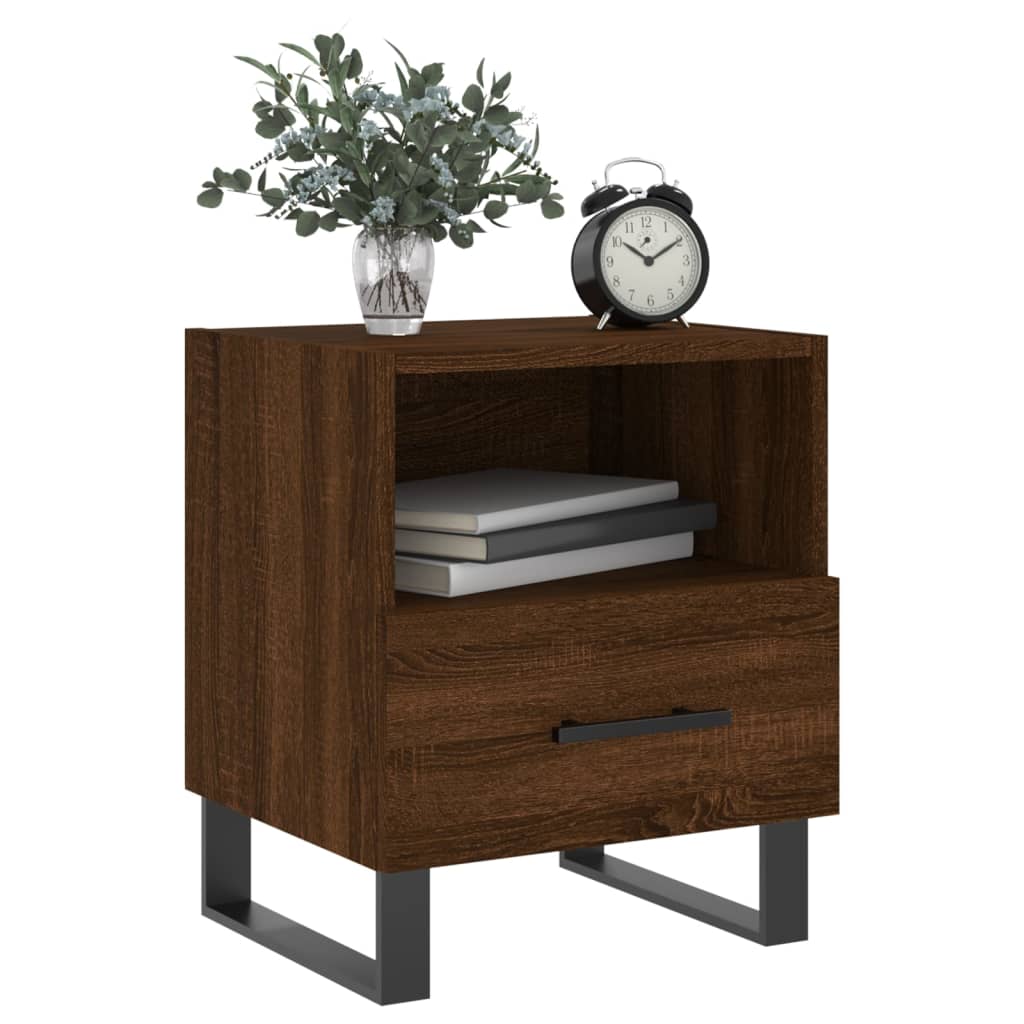 Tables de chevet 2pcs. Aspect chêne brun 40x35x47,5cm matériau bois