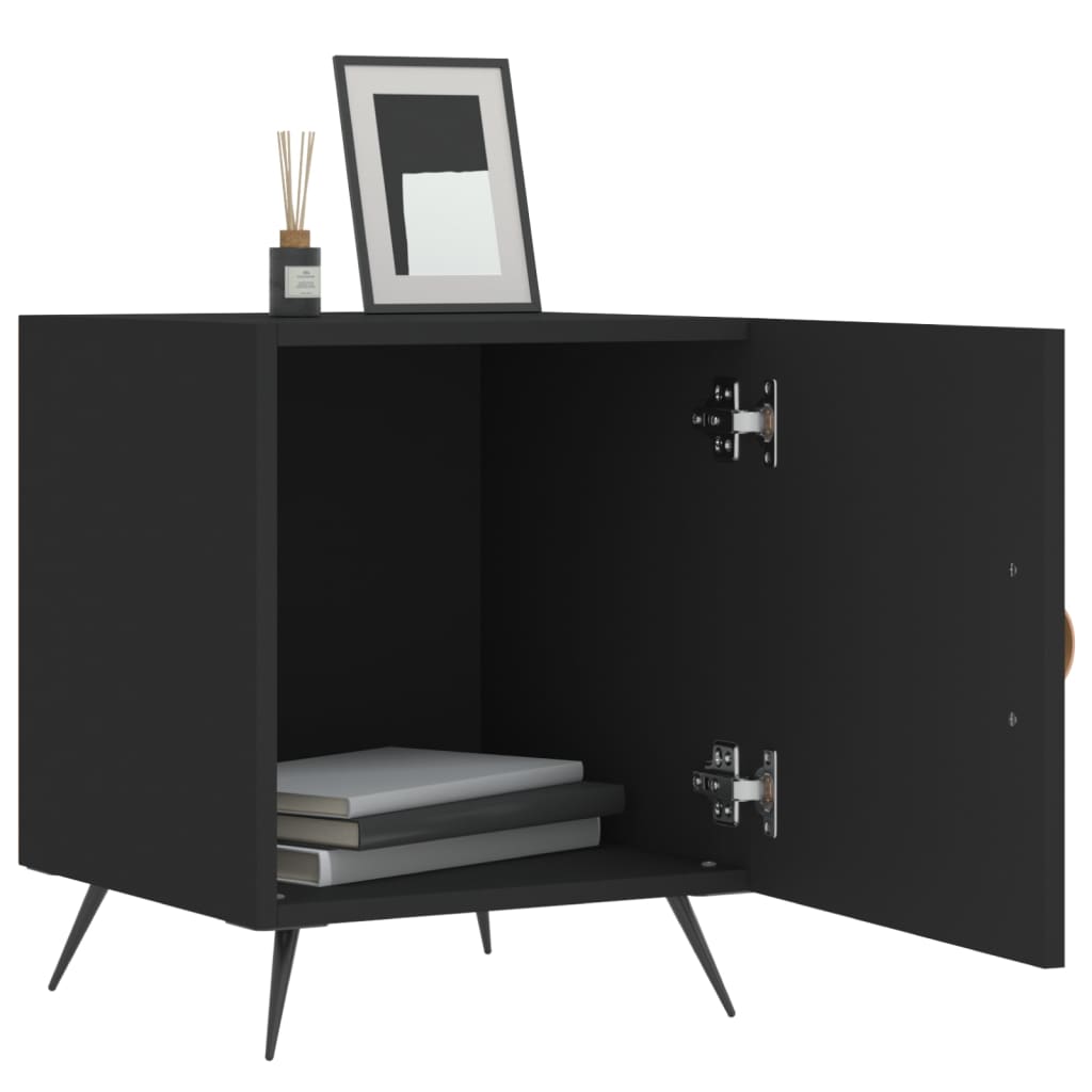 Tables de chevet 2 pcs. Noir 40x40x50 cm en bois